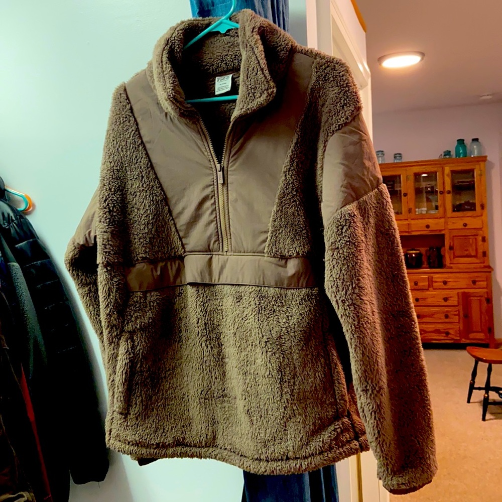 PINK Brown fuzzy Sweatshirt